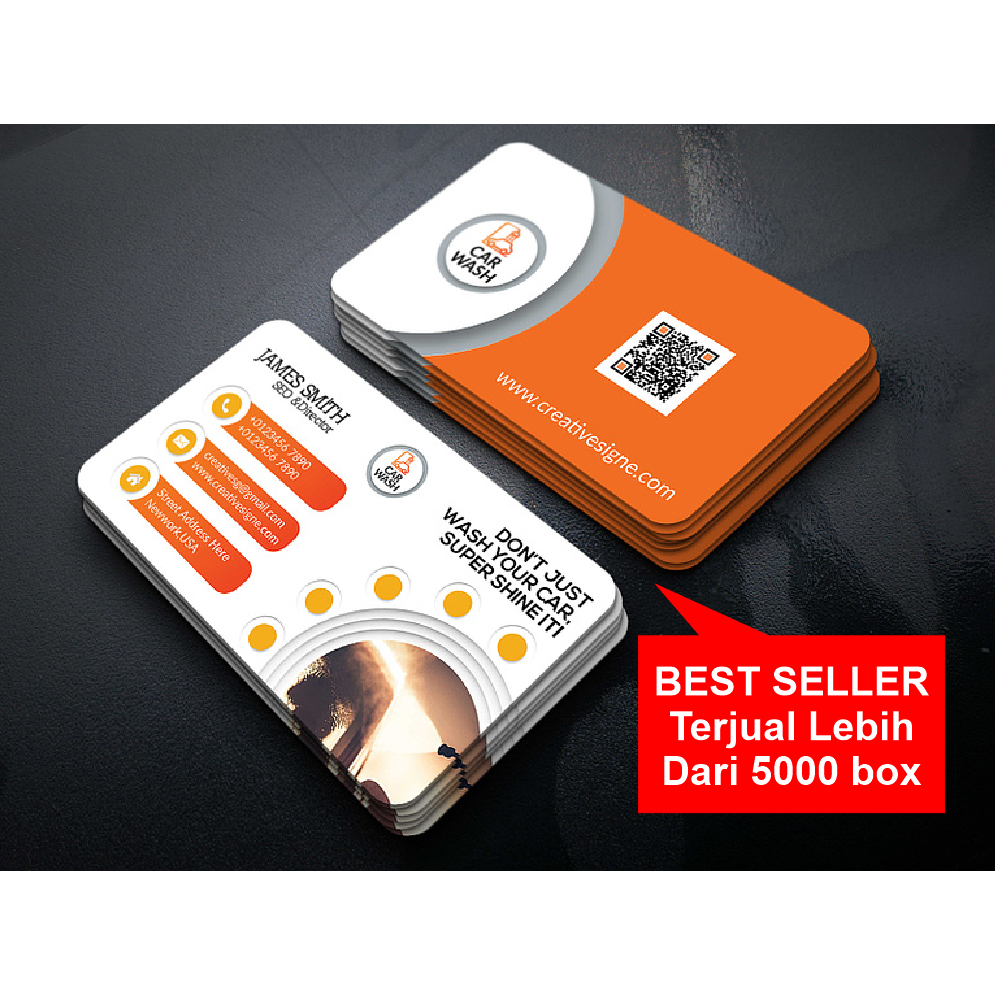 Cetak Kartu Nama 1 dan 2 sisi Instan Full Color Sudut lengkung elegan