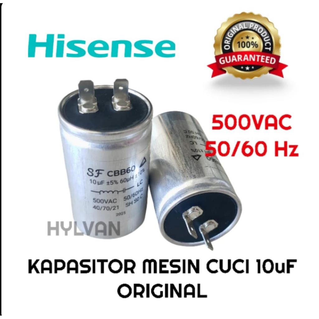 KAPASITOR MESIN CUCI 1 TABUNG HISENSE ORIGINAL