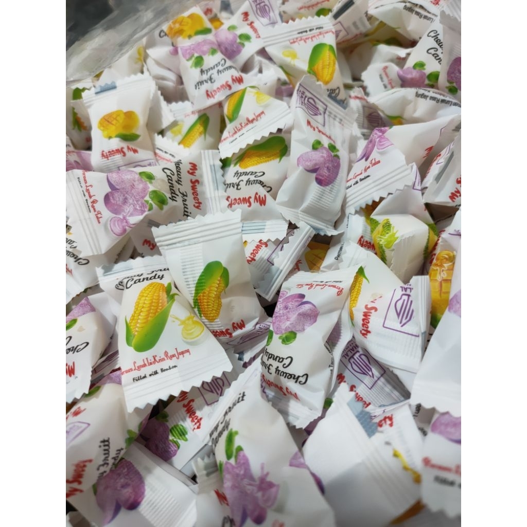 

permen susu aneka rasa buah(mangga,jagung,durian,talas)