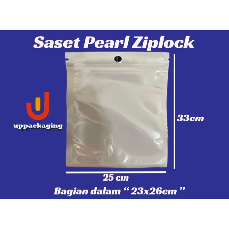 

PLASTIK KLIP ZIPLOCK 25x33 PLASTIK KEMASAN SACHET SASET PEARL WHITE ZIPLOCK