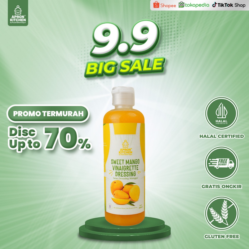 

Apron Kitchen Mango Vinaigrette Saus Dressing Salad Mangga 250ML