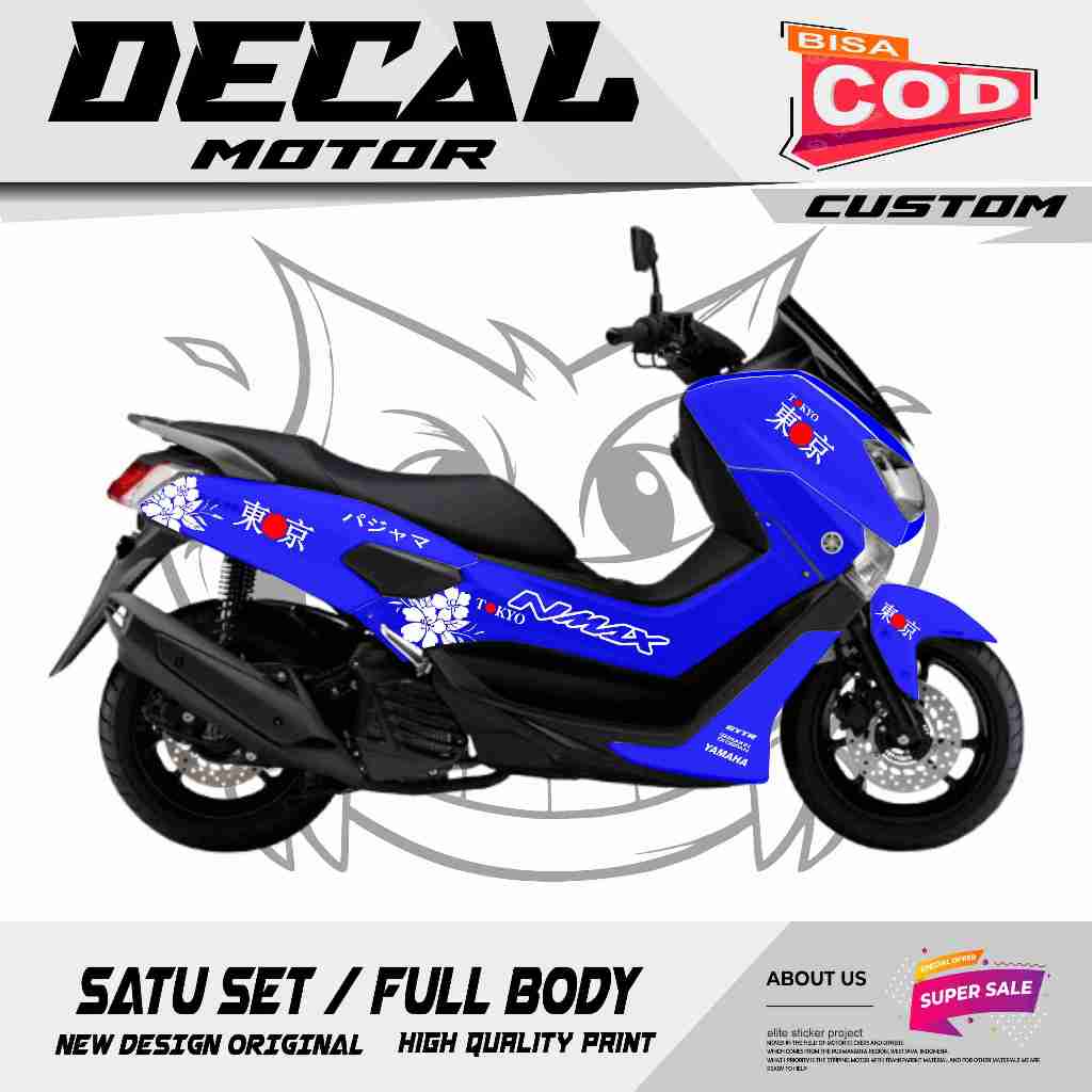 Decal NMAX 2016-2019 Fullbody Custom Vinyl CUSTOM MOTIF JEPANG SIMPEL STICKWER MURAH MERIAH GS03