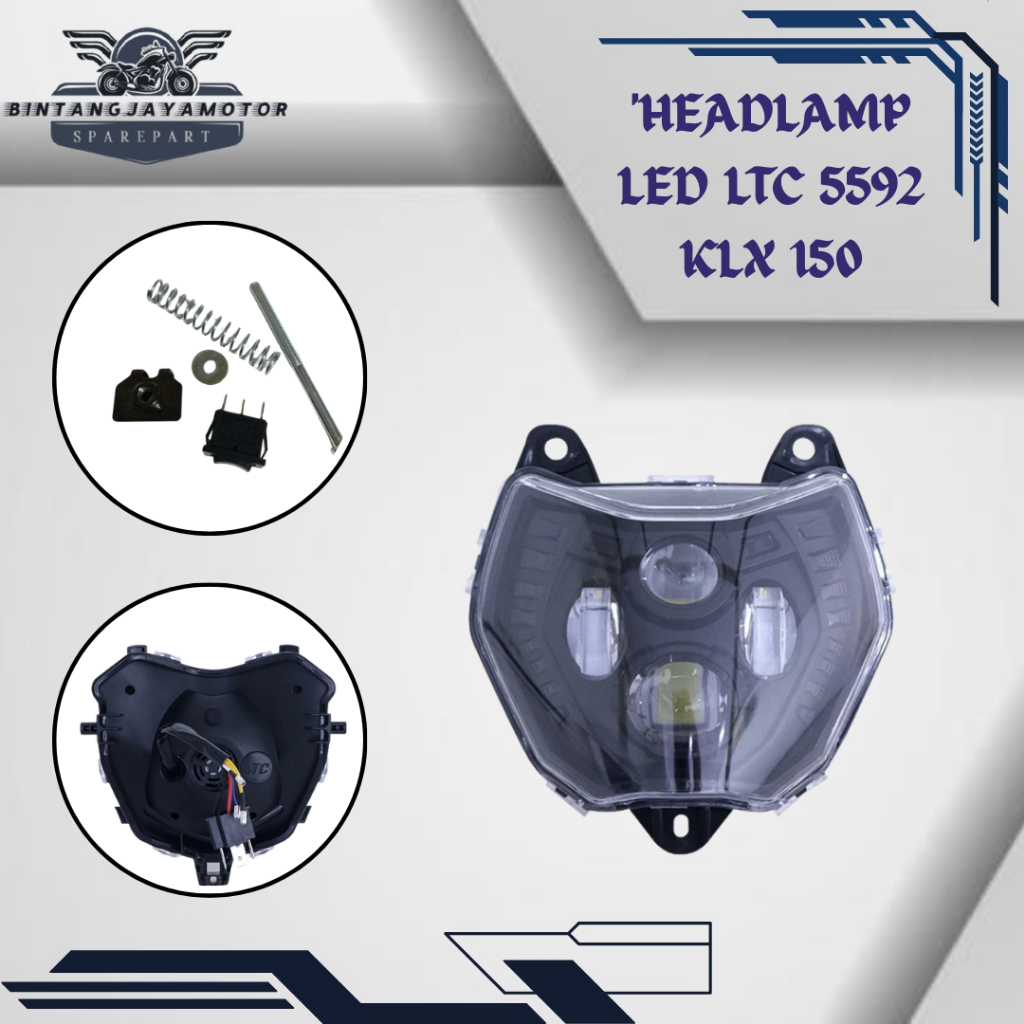 Reflektor LED Lampu Depan Sorot Headlamp LTC Motor KLX 150 5592
