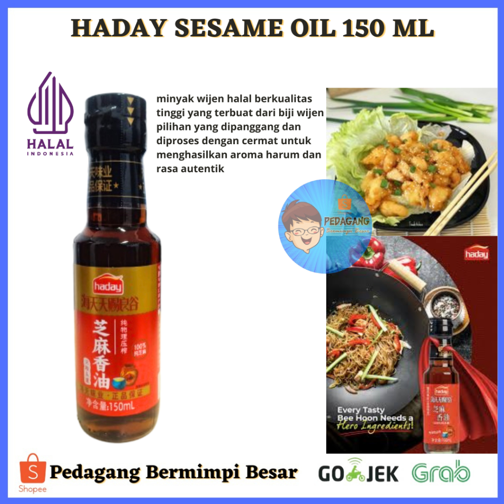 [PBB] Halal Haday Sesame Oil 150ml / Minyak Wijen Haday Halal / Sesame Oil Premium / Minyak Wijen Ma