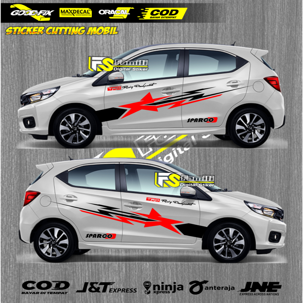 Sticker mobil brio sticker terlaris mobil brio sport racing