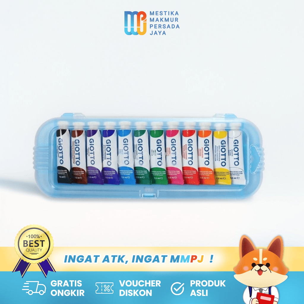 

Giotto Cat Poster Watercolor 12 Warna Extra Fine 7.5ml – Cat Air Melukis Anak & Dewasa 302500