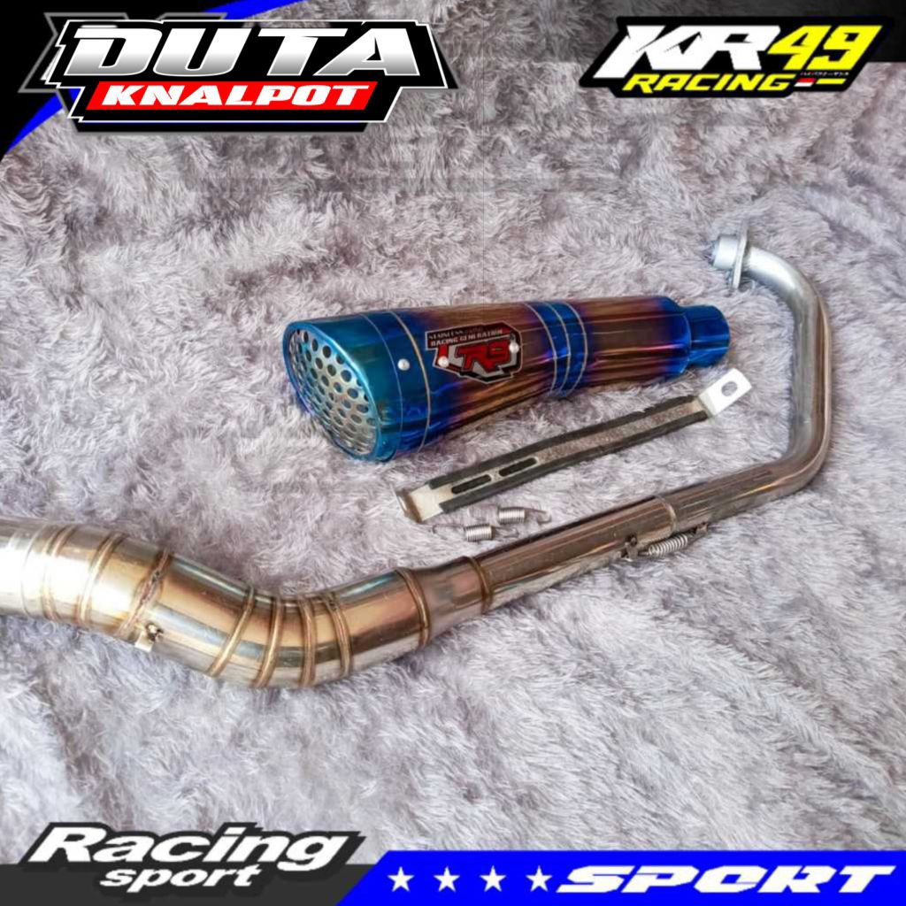 Knalpot R9h2 Biru Bass Gahar Standar Racing Untuk Motor Sport Vixion R15v3 R15v2 Byson Mx Old New Su