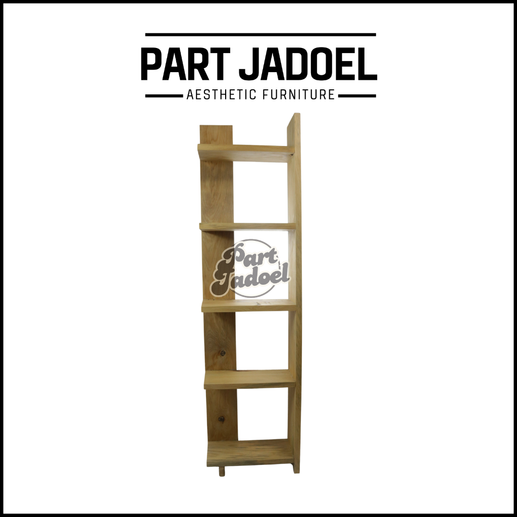 Rak Buku Sudut Dinding Rak Vas Bunga Buku Pajangan Rumah Kayu Pinus Aesthetic