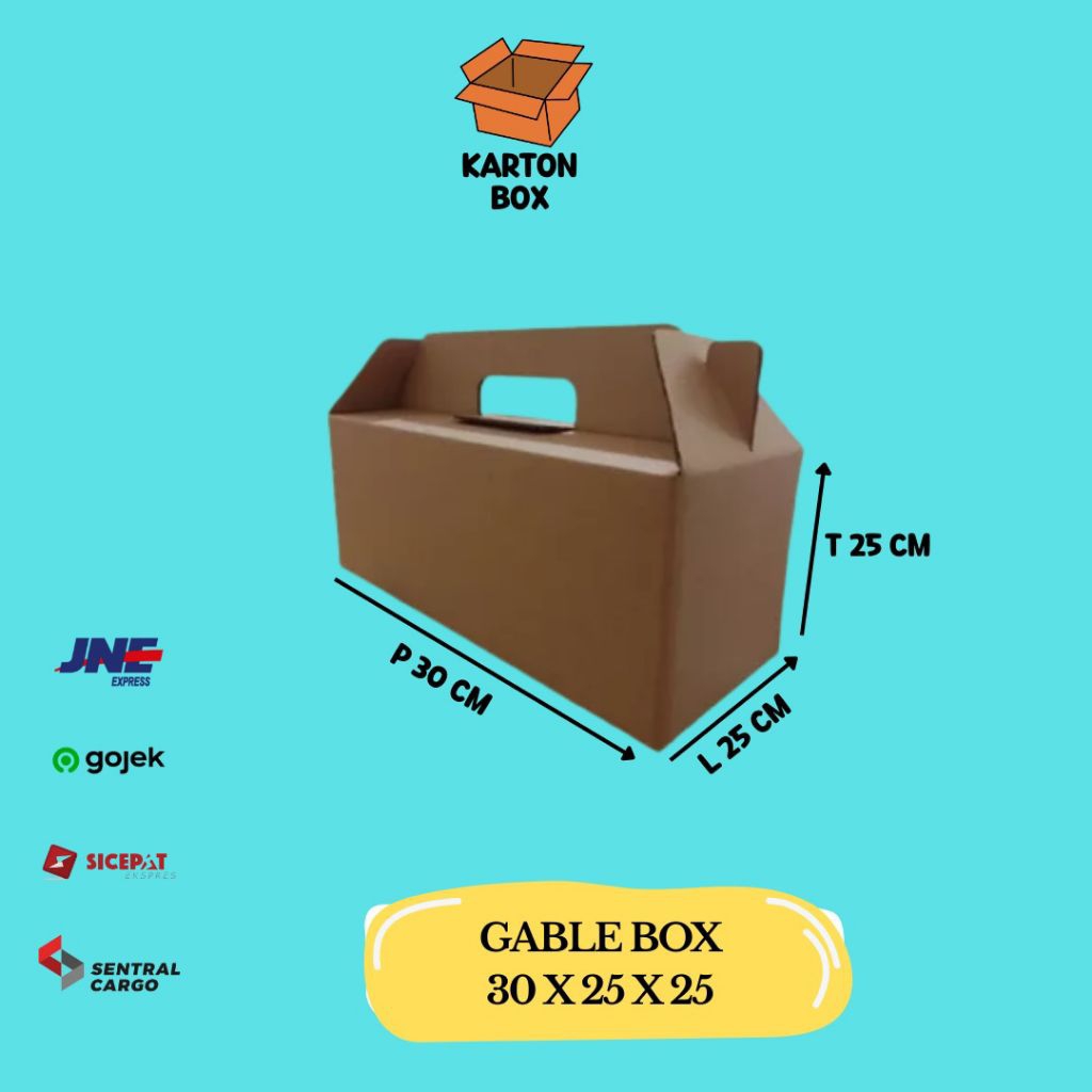 

kardus Jinjing 30x25x25 Gable box polos jinjing/Gable Box Polos