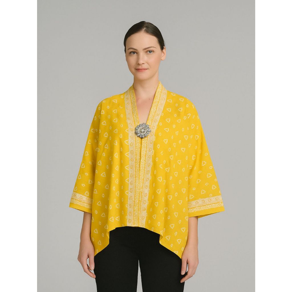 PREMIUM Kartini Cap Jumput Garutan Batik Solo Blus Waka Atasan Kebaya Kerja Kantoran Kondangan Jumpu