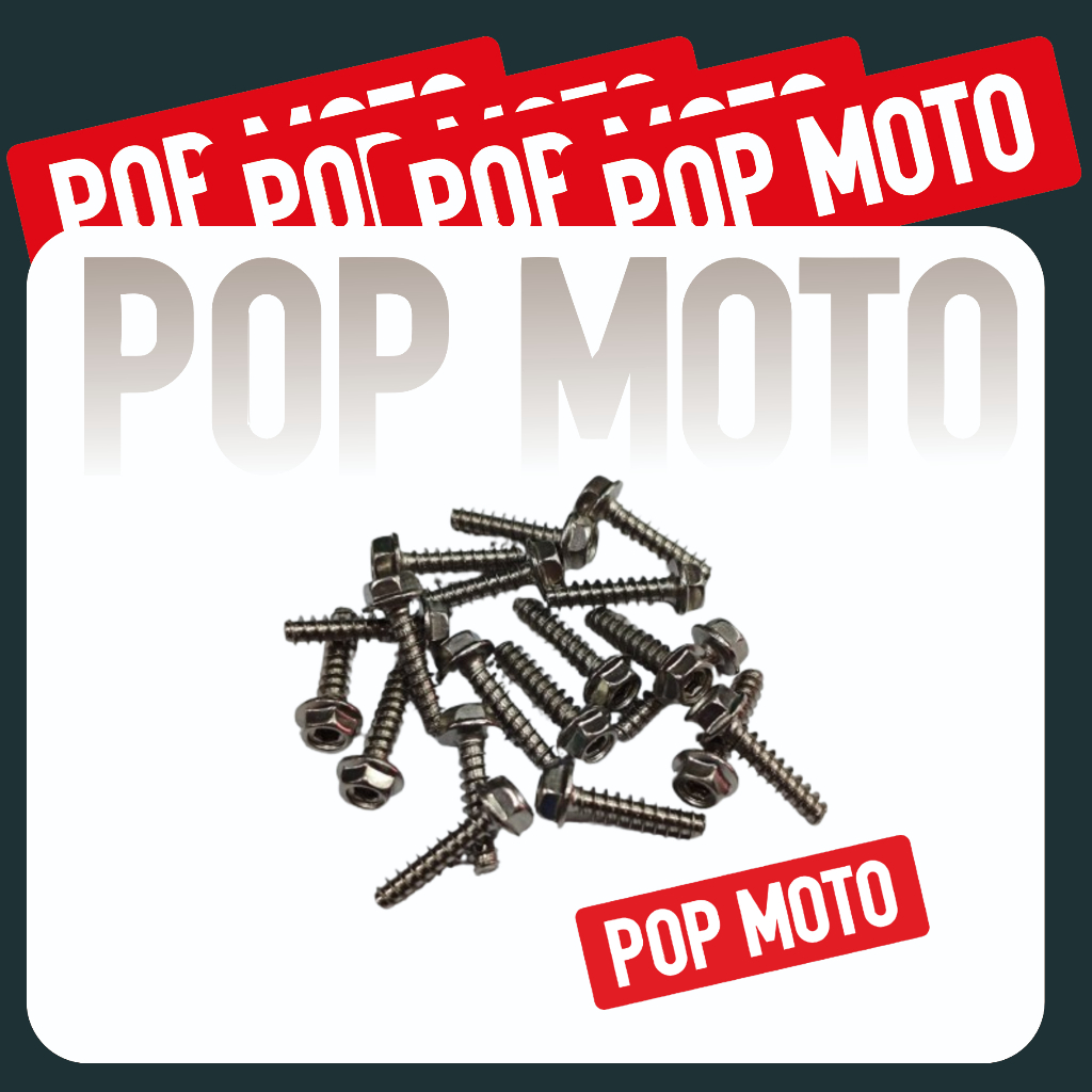 Baut Skrup Body Dwi Fungsi Stainless Honda 4 x 16 Anti Karat Beat Vario PCX ADV Spin Skywave Genio S