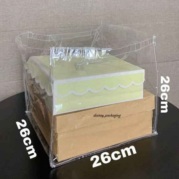 

TAS MIKA TRANSPARAN uk 26x26 untuk box tart nasi kotak Goodie bag souvenir hampers hajatan tas bening transparan