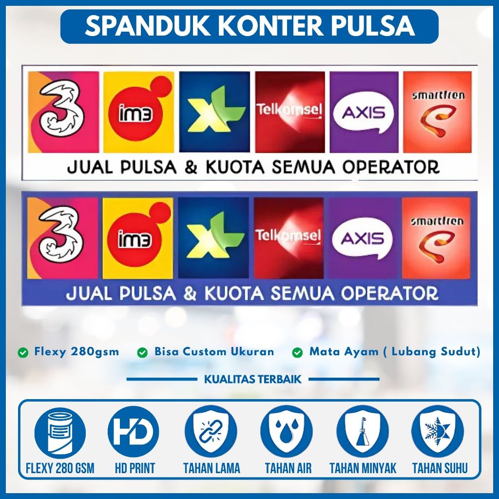 Spanduk Banner Konter Pulsa - Spanduk Provider - Banner Jual Pulsa