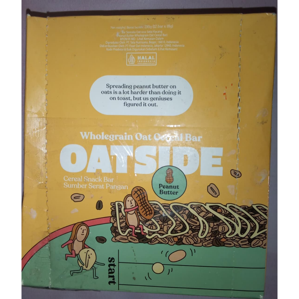 

Oatside Wholegrain Oat Cereal Bar Peanut Butter ECERAN ISI 9 ( dus sudah terbuka )
