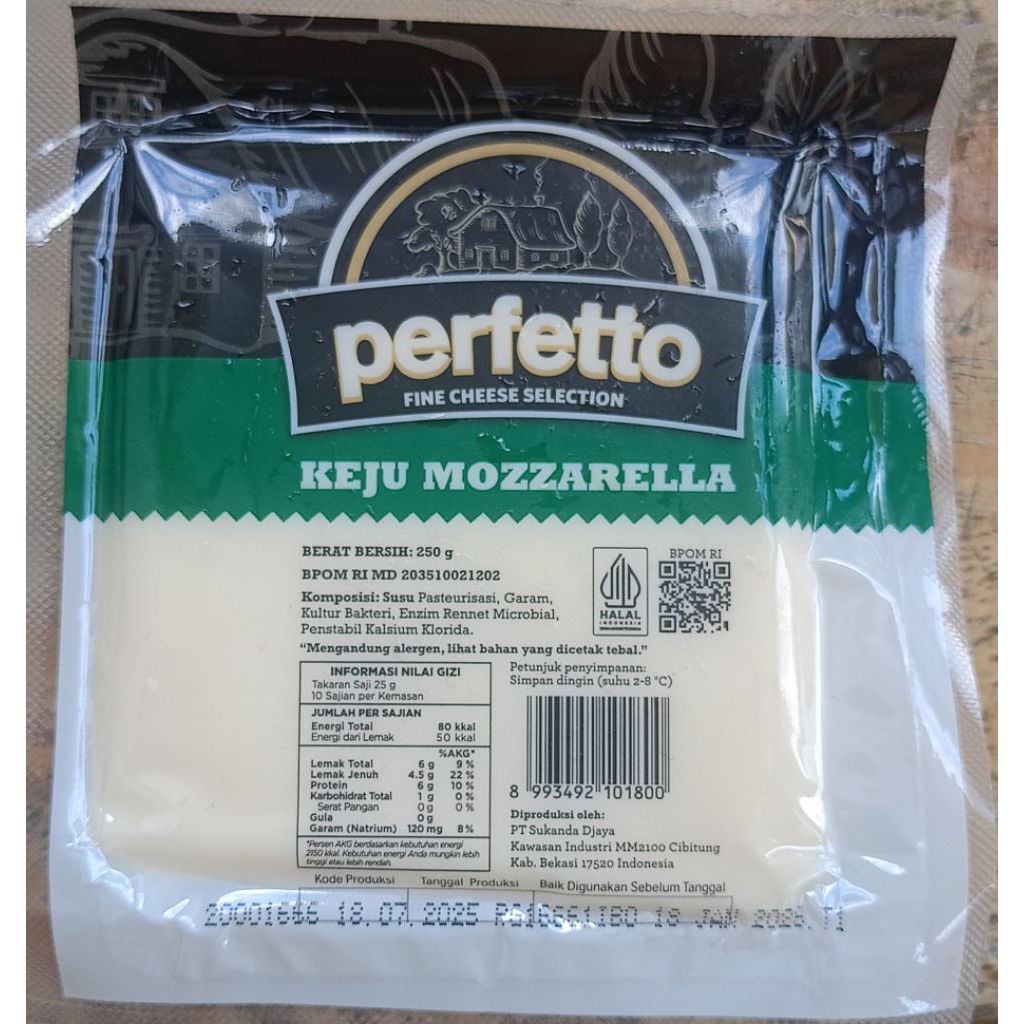 

Harga Promo Keju Mozzarella Perfetto 250gr | Pack Original Keju berkualitas Halal