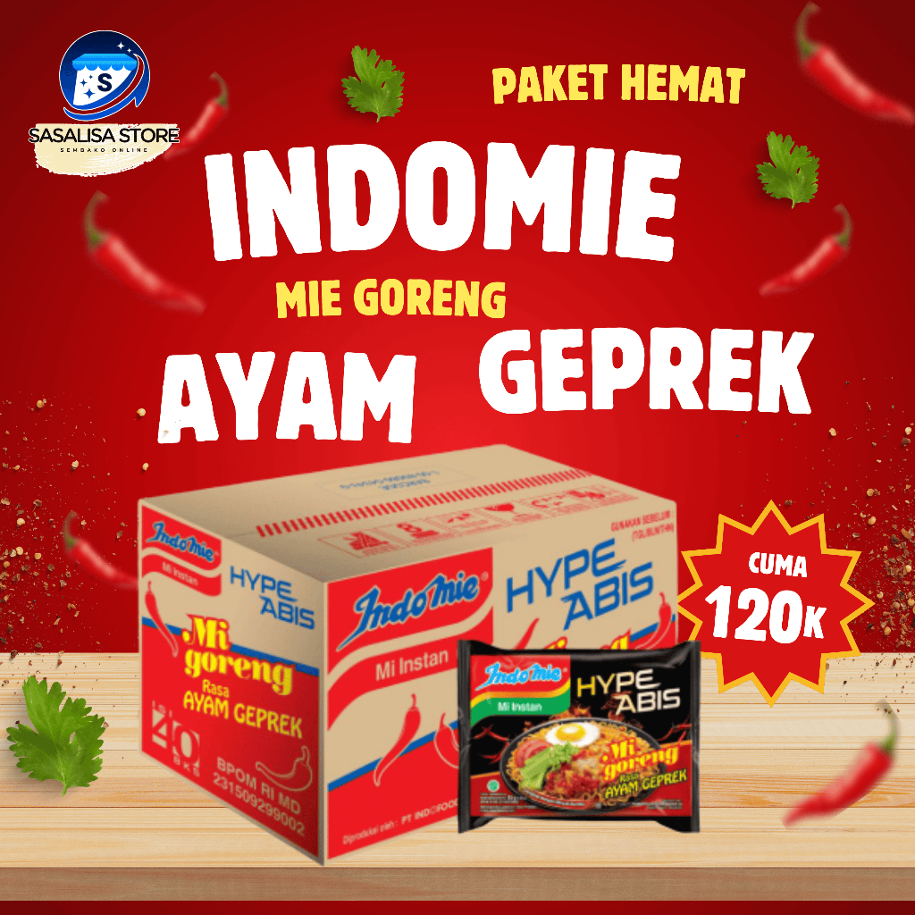 

Indomie Mie Goreng Rasa Ayam Geprek 1 Dus Isi 40 bungkus spesial promo paket hemat terjangkau Makanan Pedas