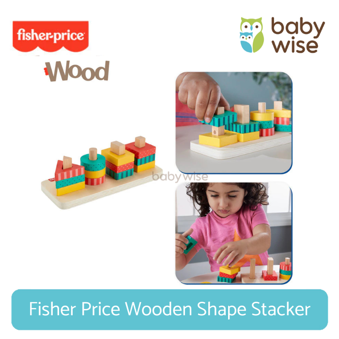 Fisher Price Wooden Shape Stacker - Mainan Balok Susun Edukasi Anak