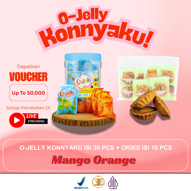 

O Jelly/Ager Konnyaku/Dua Variant Rasa/ Isi 30 Pcs/Okies/Kue Kering/Original Isi 10 Pcs