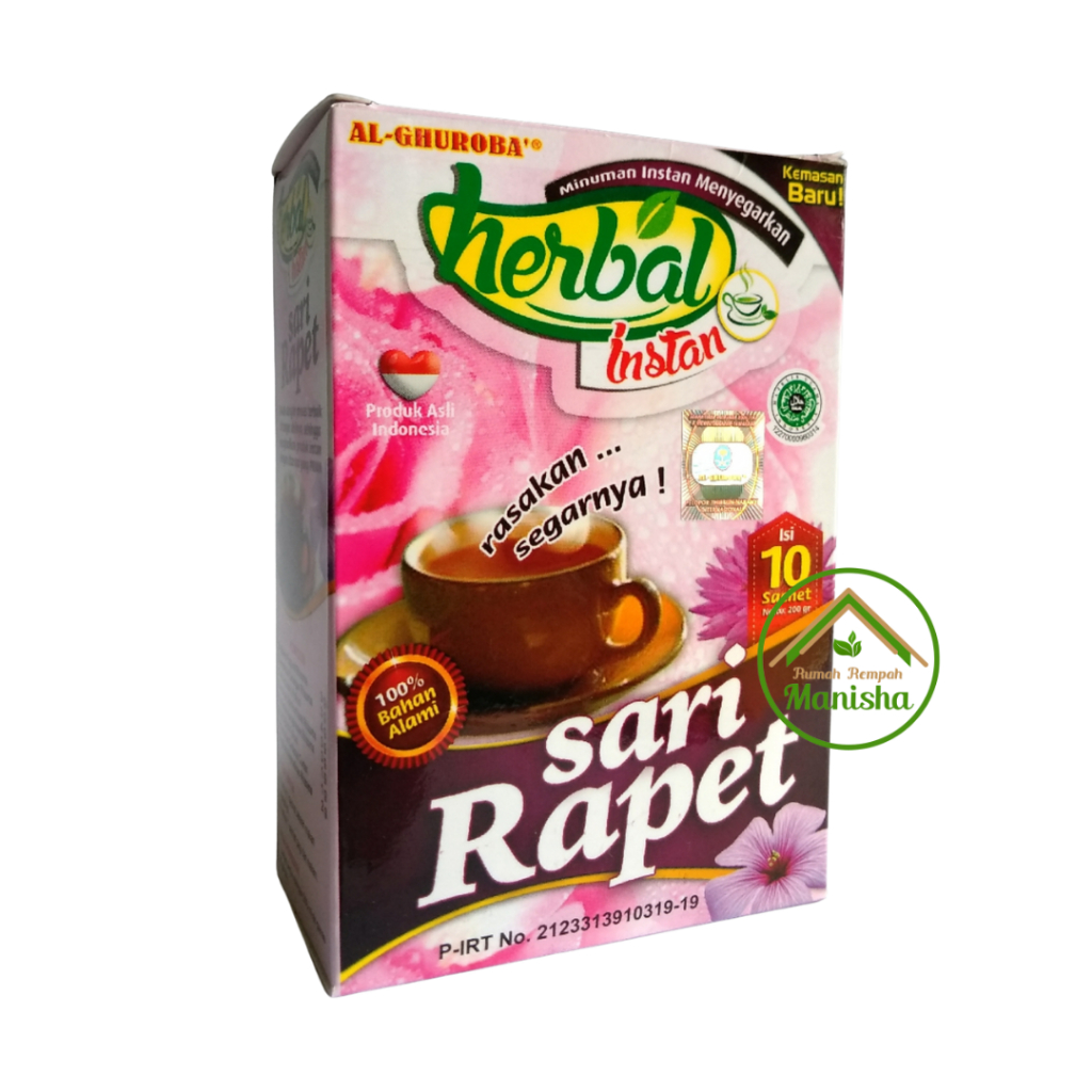 

Instan Sari Rapet Al-Ghuroba Herbal Alami Isi 10 Sachet