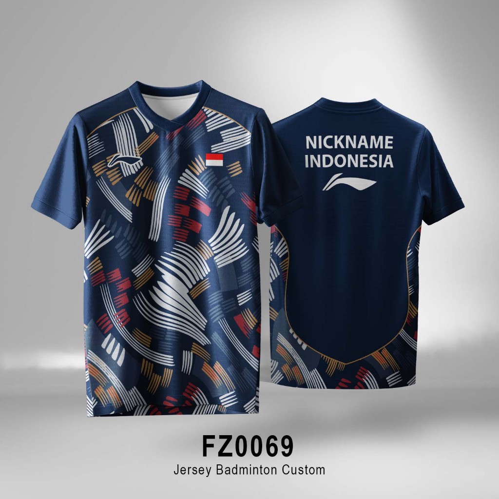 Kaos Jersey Indonesia Badminton Desain Baru Custom Nama Nickname