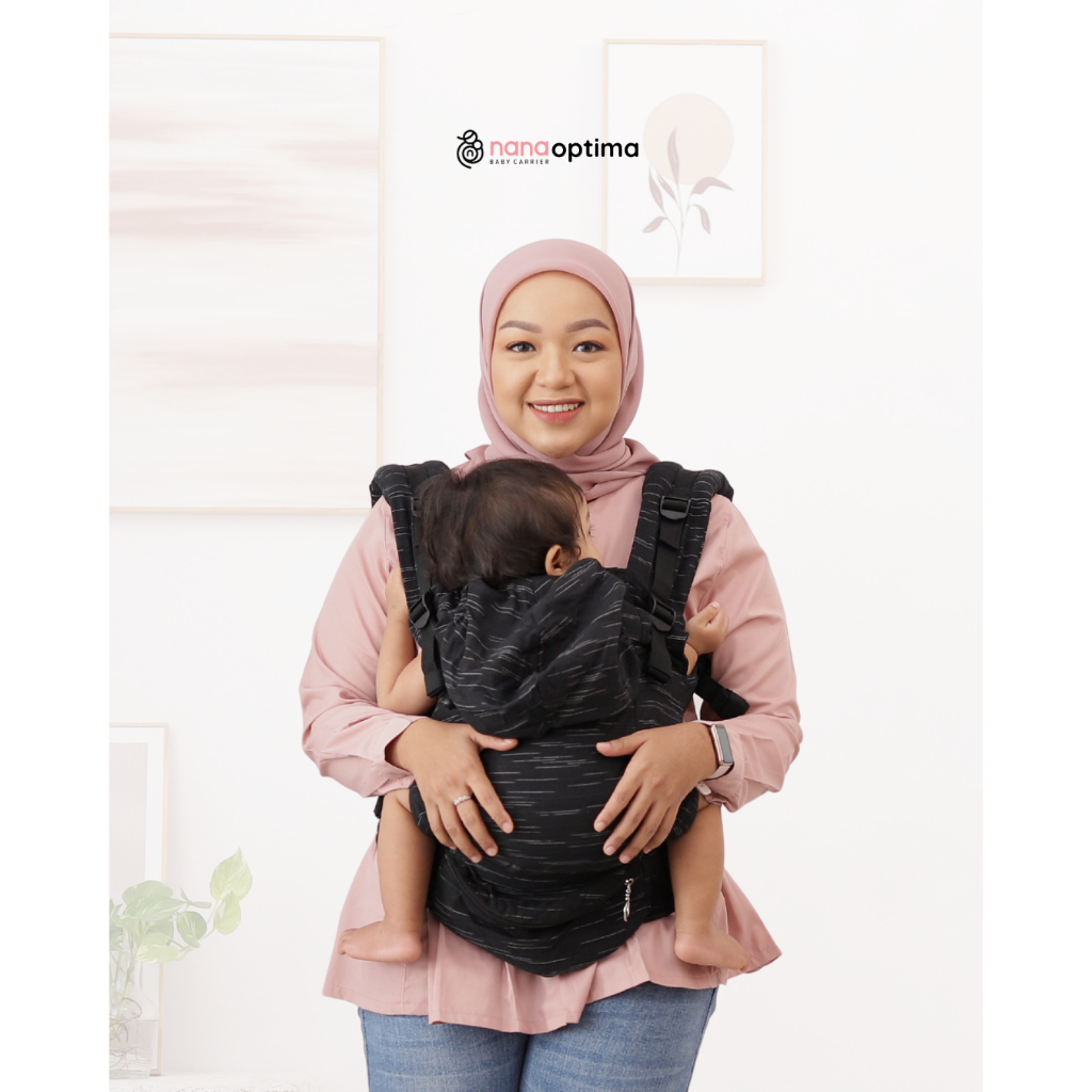 Gendongan Bayi M-Shape Optima Gerimis Nana Babycarrier Gendongan SSC Adjustable newborn - 4 tahun
