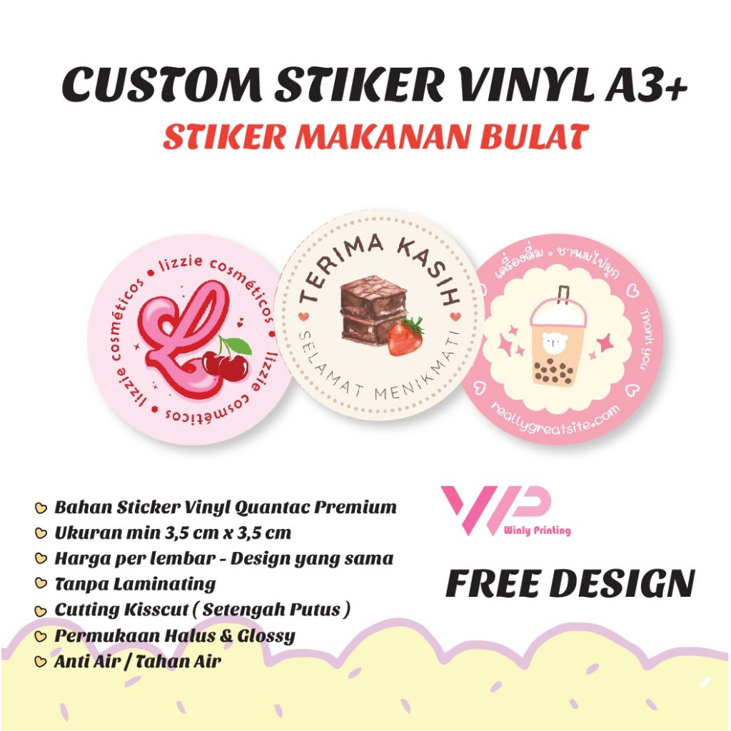 

Cetak Stiker Vinyl Bulat Logo Label Ulang Tahun Happy Birthday Custom Vinyl A3+ Print Sticker
