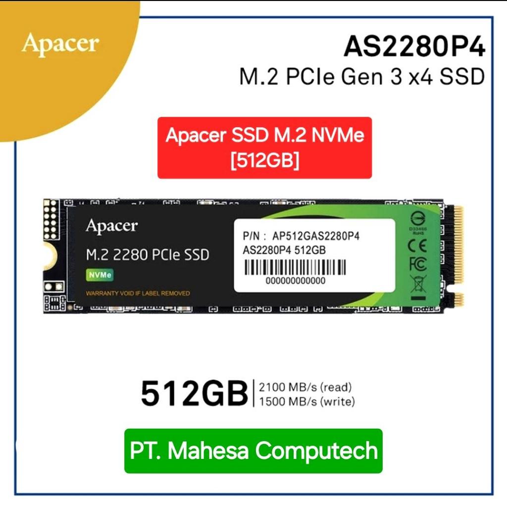 SSD NVMe 512GB M.2 Apacer AS 2280 P4 PCIe Gen3 AS2280P4 500GB Gen 3 x4