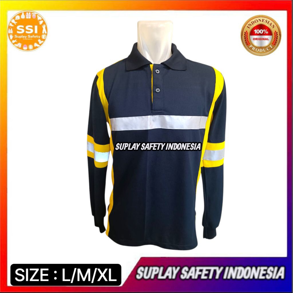 Safety t-shirt polo schotlight 3M / kaos safety kombinasi - Baju safety