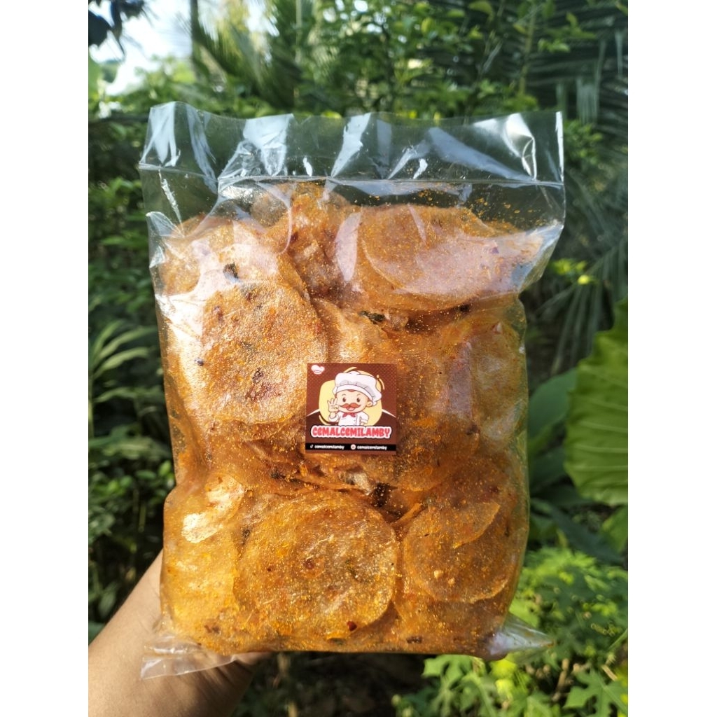 

Pikca/Keripik Kaca pedas daun jeruk kemasan 500 grm