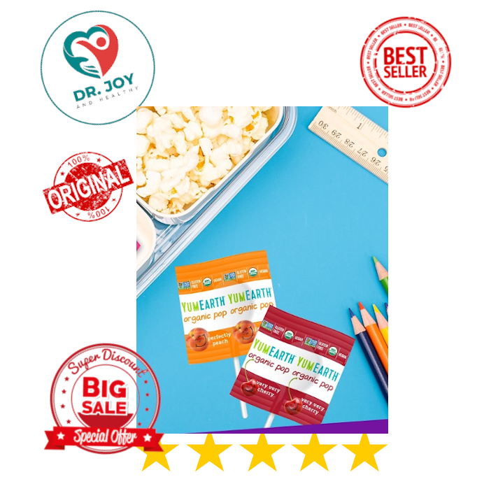 

YumEarth USA | 250-Pack | Yum Earth | Organic Vitamin C Pops | Permen Cemilan Pencuci Mulut | Organik | Fruit Flavored Favorites Lollipops | Lolipop | Allergy Friendly | Gluten Free | Non-GMO | Vegan | No Artificial Flavors or Dyes