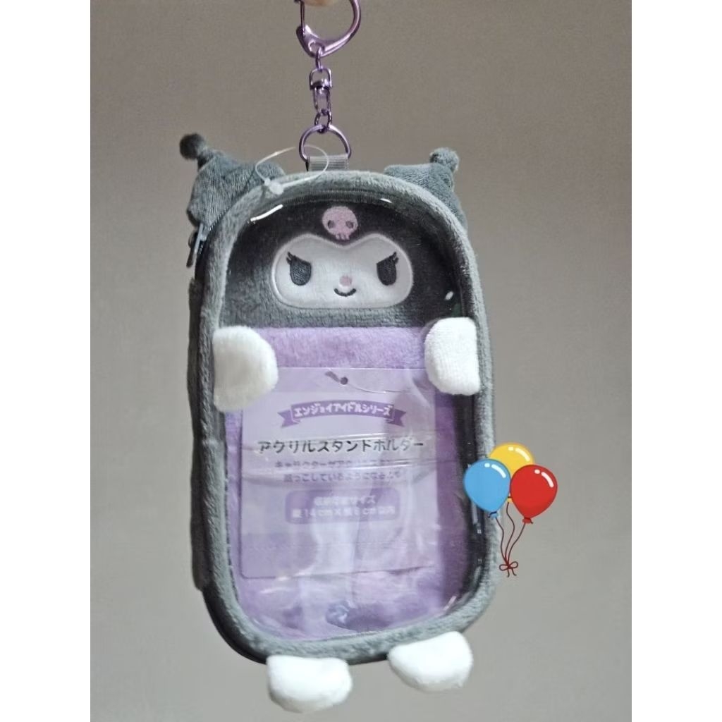 New Sanrio Kuromi pouch Case (CASE SAJA) Stand Holder Acrylic / figure / doll Original Sanrio