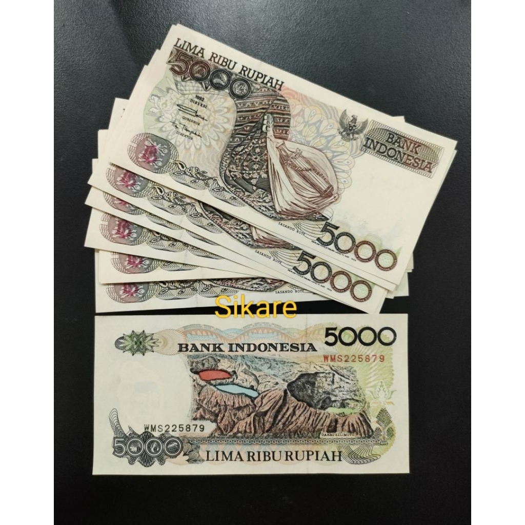 5000 rupiah sasando 1992 UNC kertas koleksi