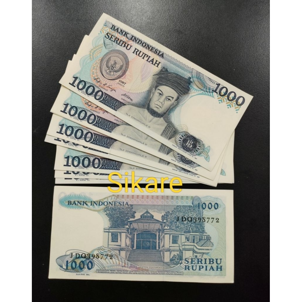 1000 Rupiah Sisingamangaraja 1987 UNC Baru koleksi