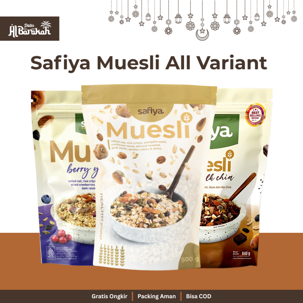 

Safiya Muesli All Variant Oatmeal Dried Fruit Sereal Lengkap Rendah Kalori