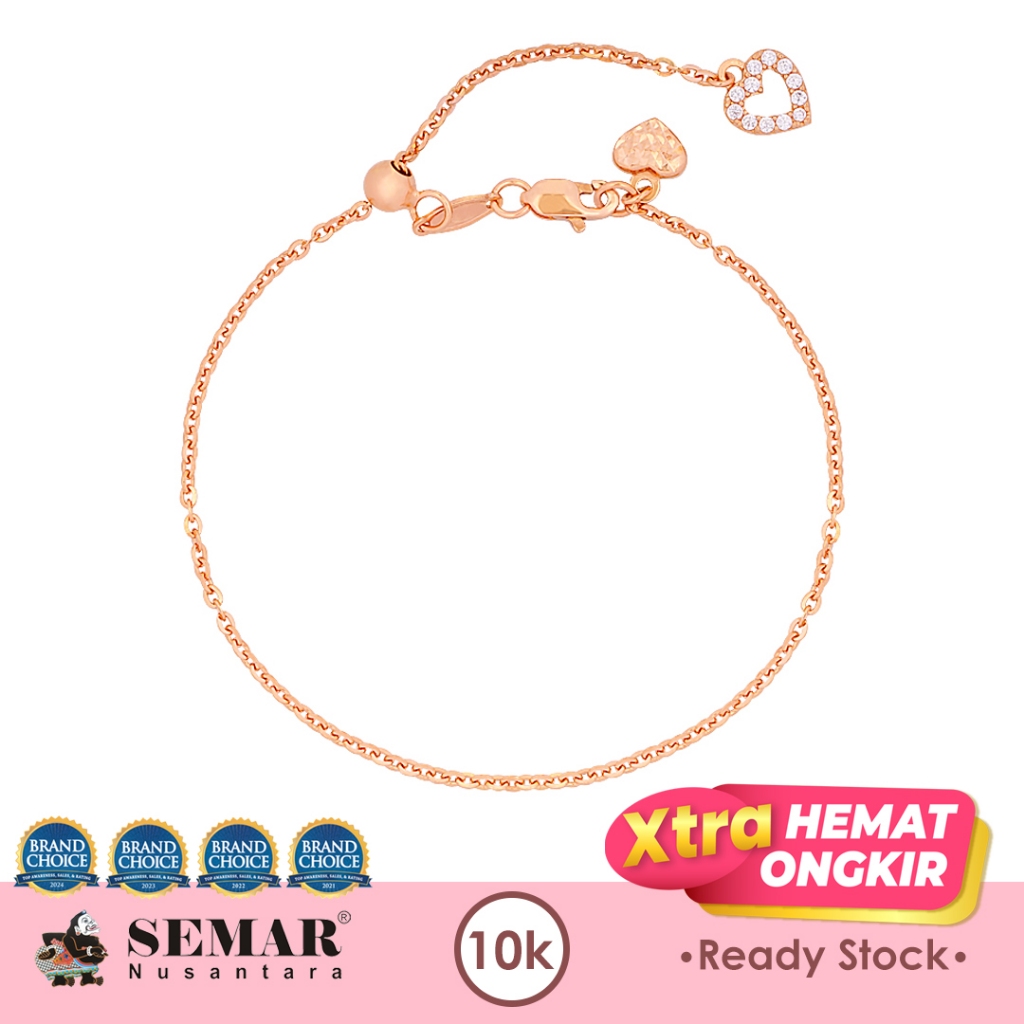 Gelang Emas Serut Aletta Love Adjustable Gold 10K Semar Nusantara