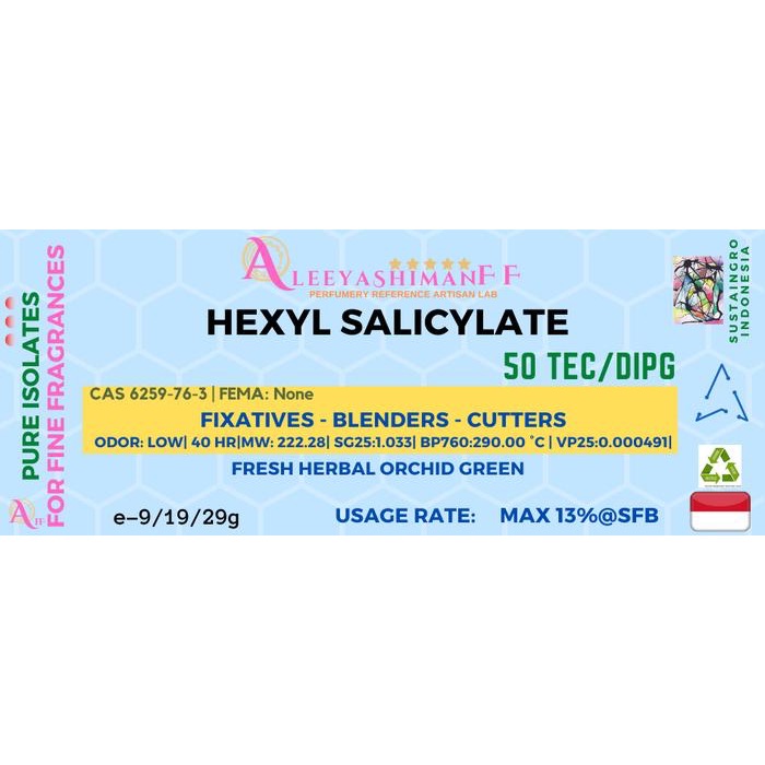 AleeyashimanFF-HA35 – Hexyl Acetate: Pure Isolate and/or Aroma Chemical – Perfumery Professional Mat