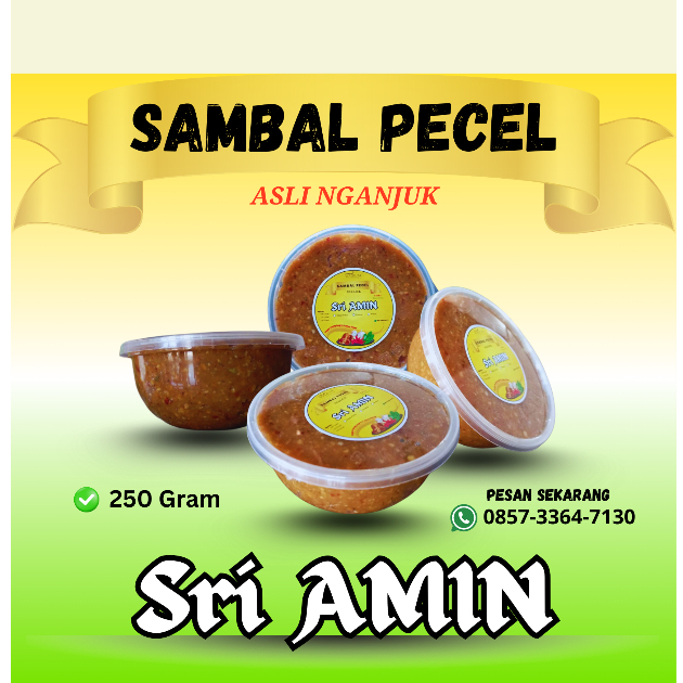 

Sambal Pecel Asli Nganjuk Cap "SRI AMIN" ( 250 Gram)