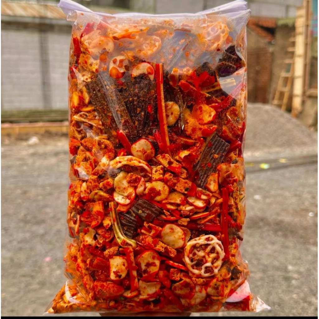 

Krupuk Seblak Mix Campur Krupuk Kering Pedas Daun Jeruk 1kg