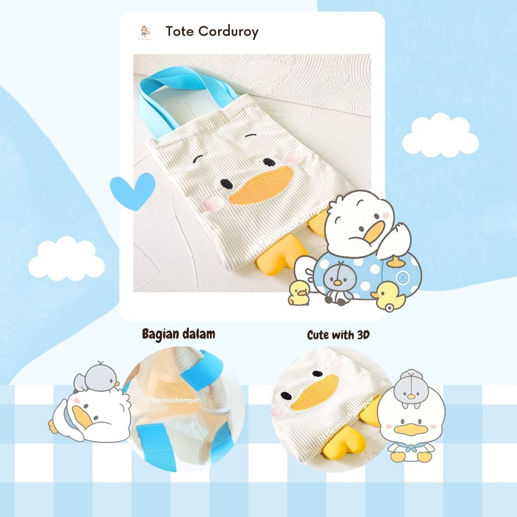 

Tote 3d corduroy velvet souvenir baby hampers