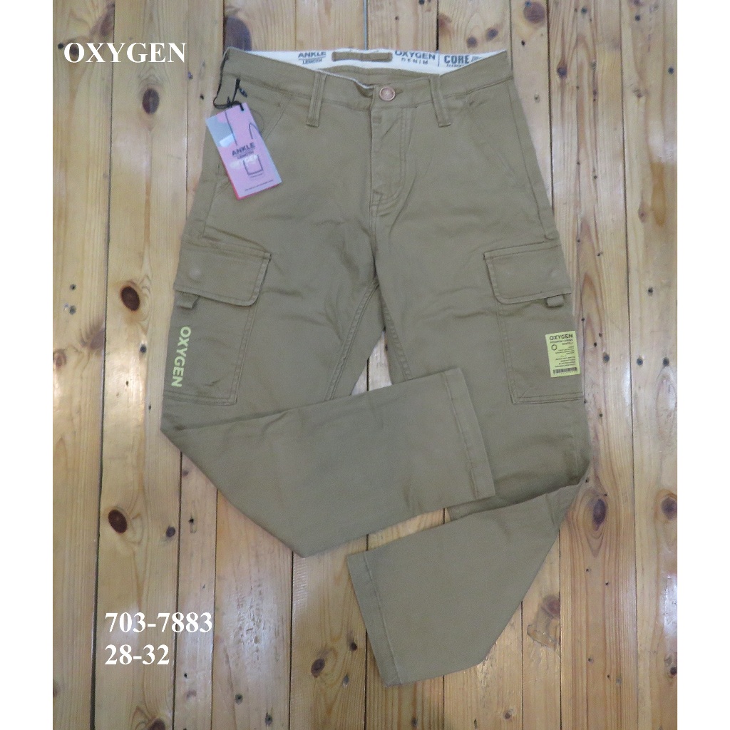CELANA CARGO KATUN  PANJANG PRIA TAPERED FIT BRAND ORI MEREK OXYGEN ART : 703-7883 PRICE Rp.684.900