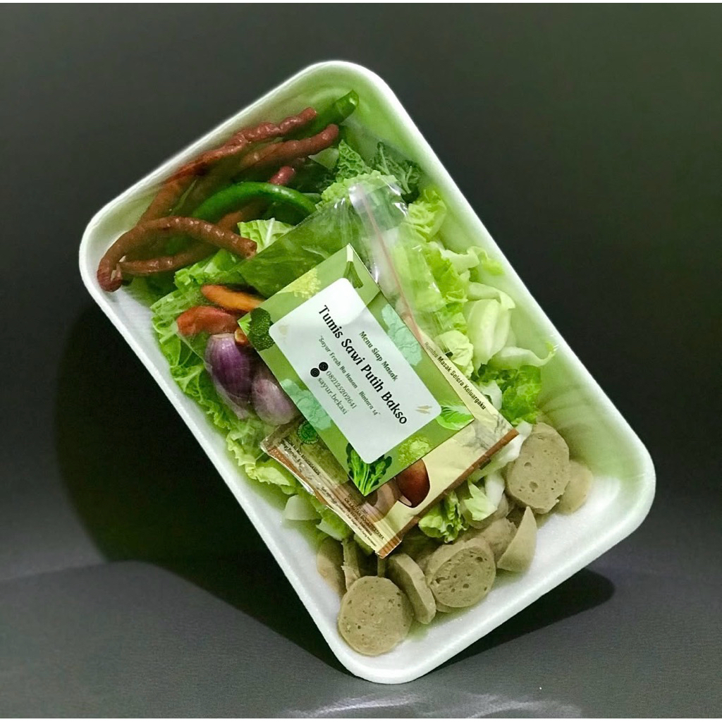 

tumis sawi putih bakso siap masak