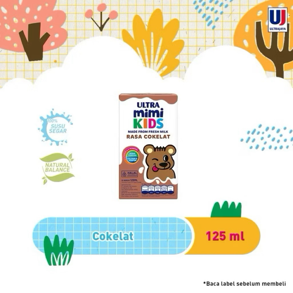 

ULTRA MIMI KIDS 125ML DUS KARTON / SUSU ULTRA MIMI KIDS UHT 125 ML COKELAT 1DUS ISI 40PCS