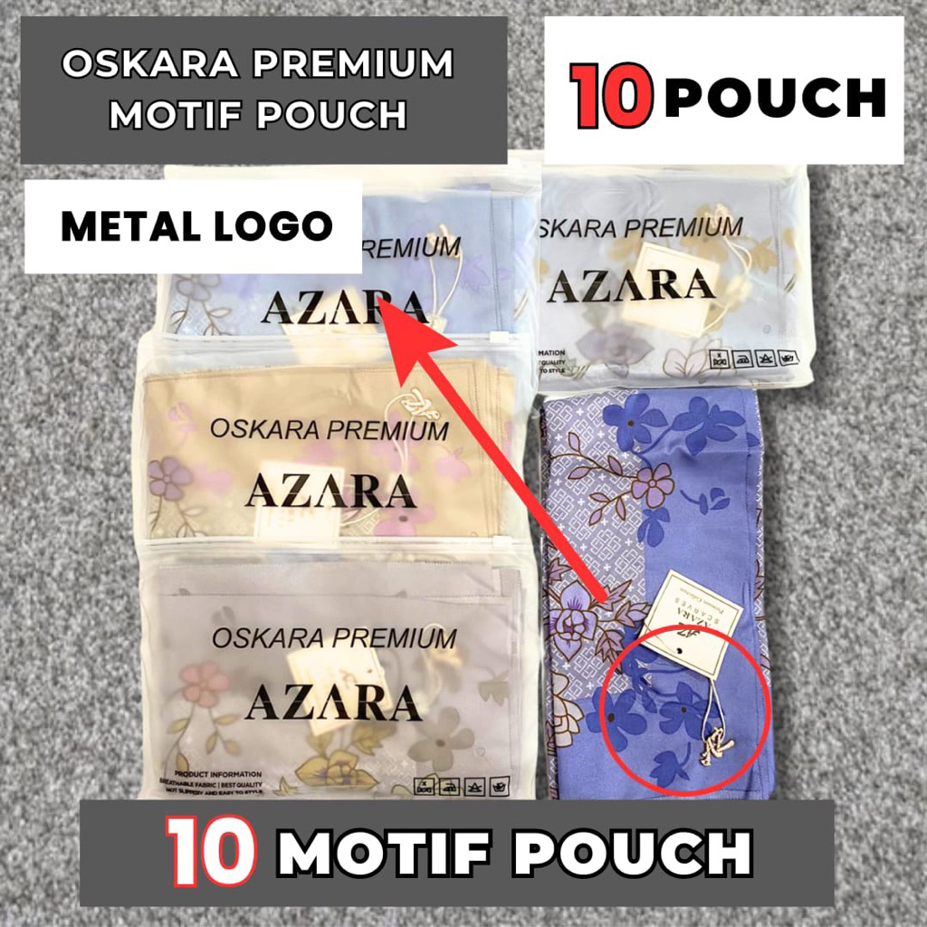 isi[10]Azara motif LOGO pouch grosir hijab azara motif segiempat motif azara