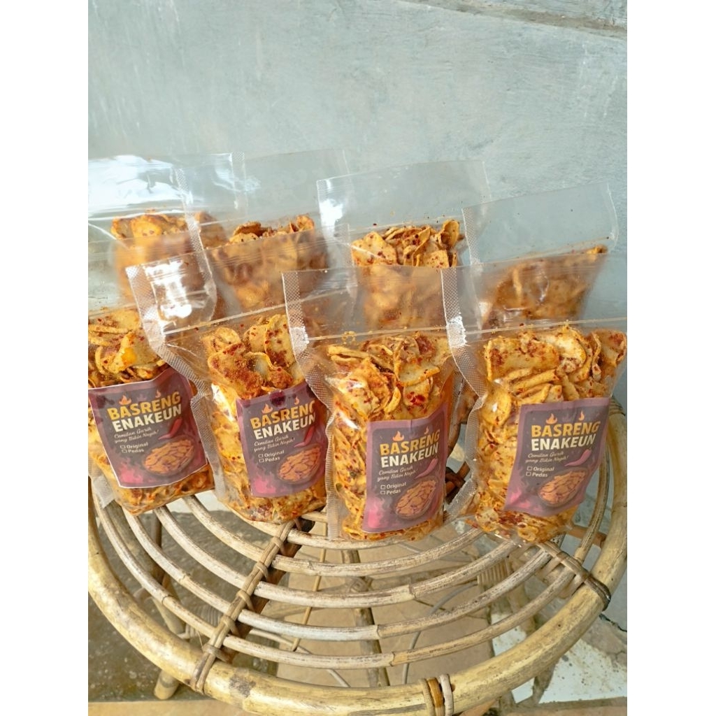 

Basreng ikan viral gurih pedas daun jeruk