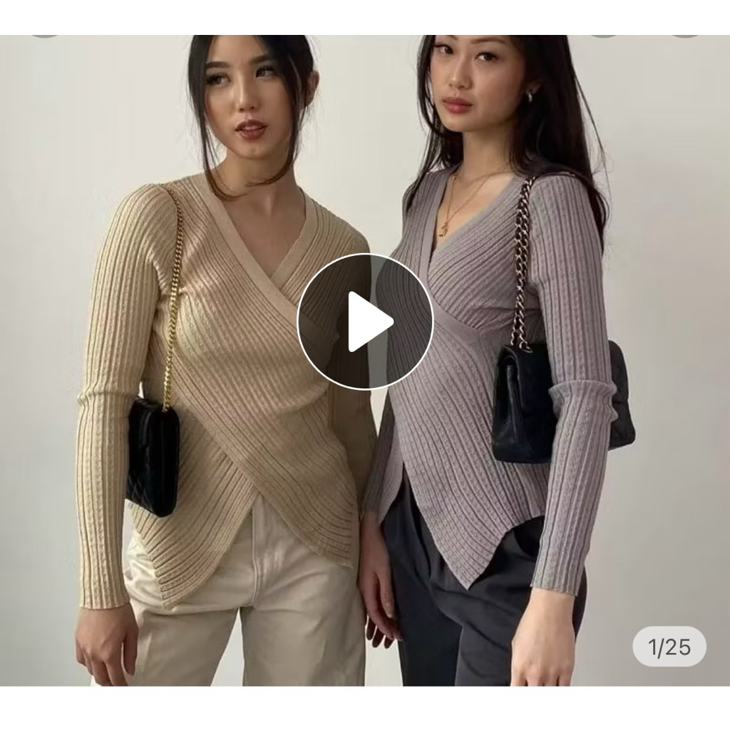 Knit Wear Wrap Top - Second Preloved Bekas