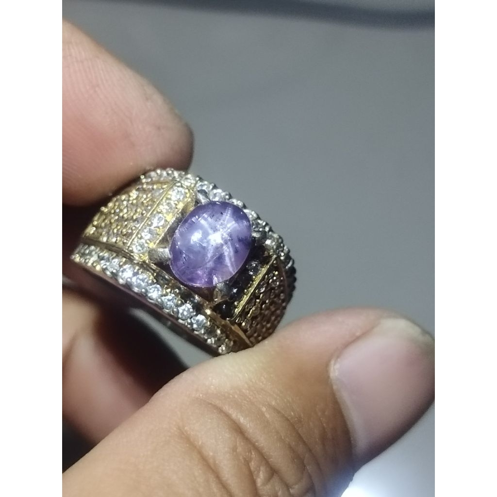 ster safir ungu ring perak