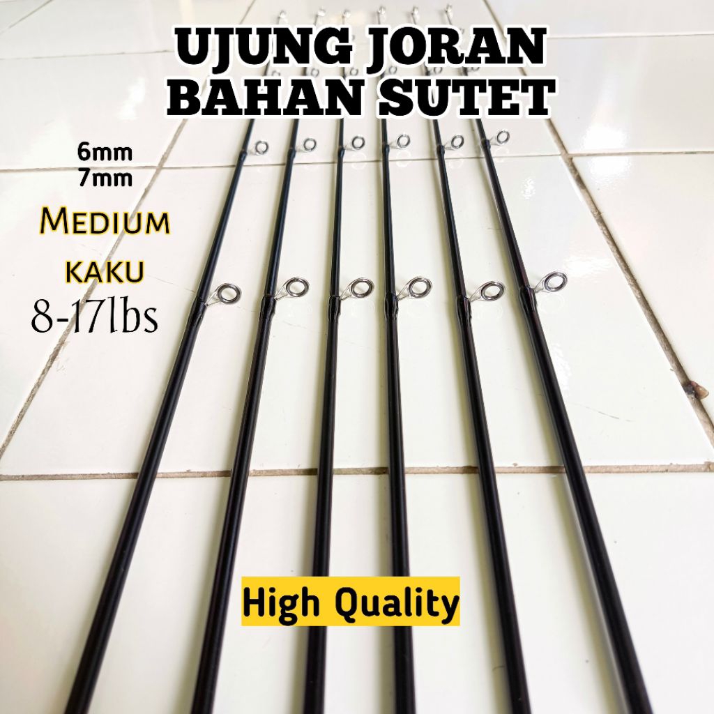 Ujung joran carbon sutet 6-10mm medium kuat