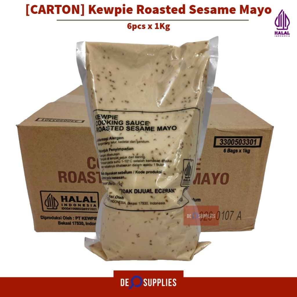 

[CARTON] Kewpie Roasted Sesame Mayo Cooking Sauce 1kg x 6pcs - Saus Wijen Sangrai Mayo Halal