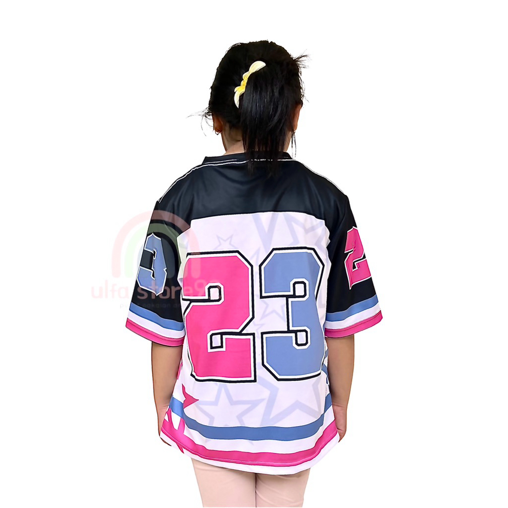 HOT DEALS BAJU JERSEY VINTAGE COPLE IBU DAN ANAK PEREMPUAN BAHAN DRYFIT SUBLIM SERIES NUMBER 23