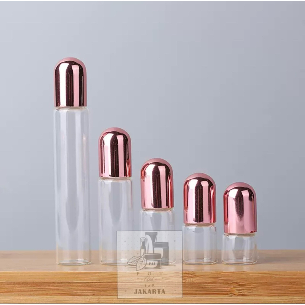 2ml/3ml/5ml/10ml Botol ROLL ON Parfum Kosong Tutup Pink Bahan Kaca/fragrance (Z007)